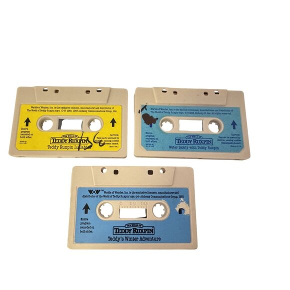 Teddy Ruxpin Cassettes Winter Water Safety Wooly Lullabies Tweeg Bounders - Picture 4 of 5
